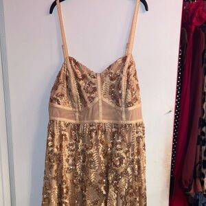 Torrid Gold Sequin Strapless Dress